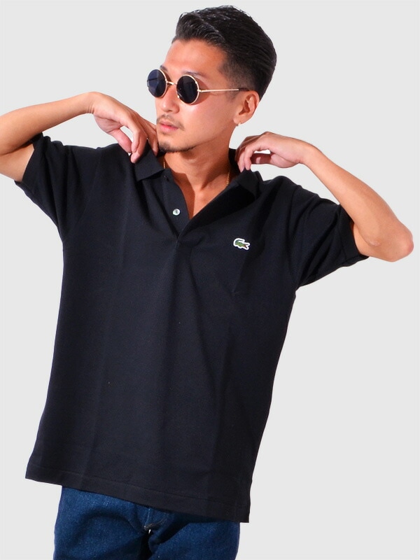 【正規取扱店】 ポロシャツ L1212 日本製 ネイビー シンプル ユニセックス L.12.12 ワンポイント ワニ クロコダイル ロゴ 半袖 l1212AL