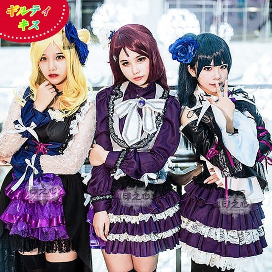 ギルティ Guilty Kiss 桜内梨子 津島善子 小原鞠莉 コスプレ衣装セット lovelive GK Aqours ダンス服 ロリータドレス
