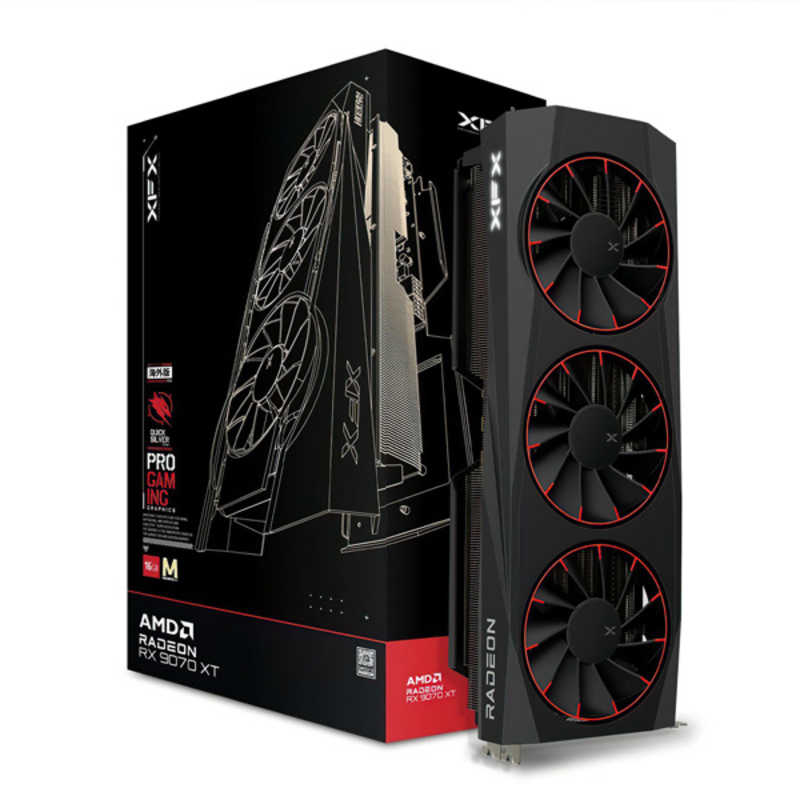 XFX　Quicksilver RX 9070XT Magnetic Air Edition ［Radeon RXシリーズ / 16GB］ ブラック　RX-97TMAQKB9-GP