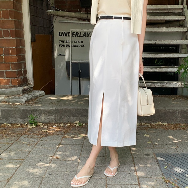 ベルトセットフロントスリットスカート sk6905