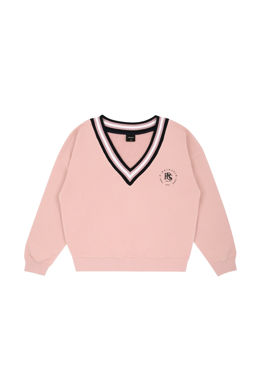 핑크 브이넥 맨투맨