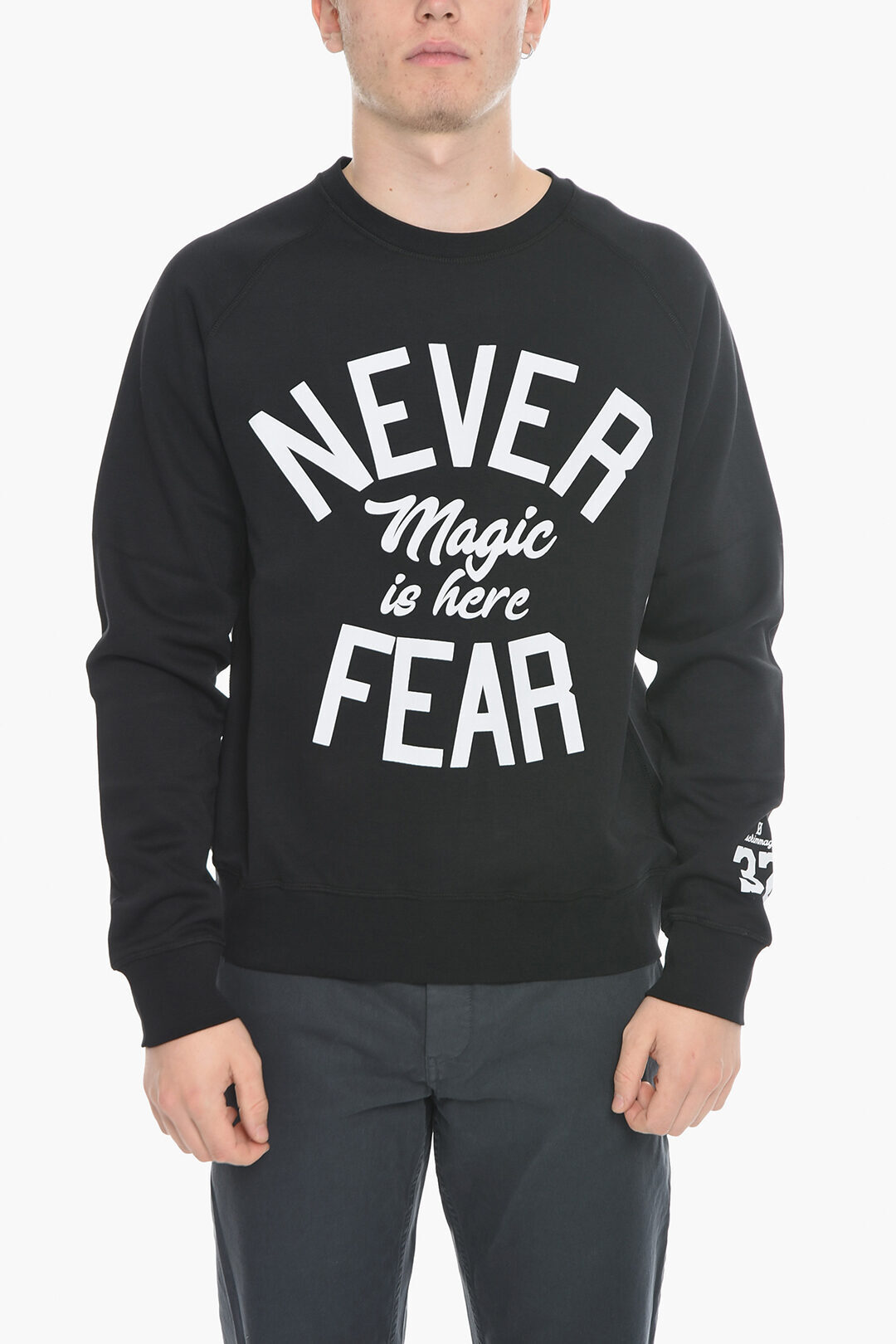 NEVER FEAR BLACK トレーナー メンズ dk
