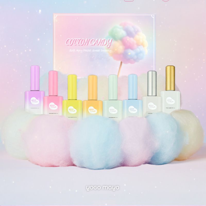 yogo mayo / COTTON CANDY Syrup Glitter gel 8 set / Nail