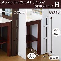 スリムストッカー ストランティ 引出しタイプB ホワイト/31509