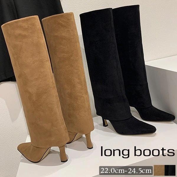 美脚ロングブーツ ニーハイブーツ 美脚 ストレッチ 厚底 ロング 疲れない ダンス ブーツ ハイヒール ピンヒール スエード 美脚 オフィス 通勤 痛くない 歩きやすい