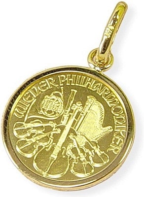 純金コイン ペンダントトップ ウィーンハーモニー金貨1/25オンス
