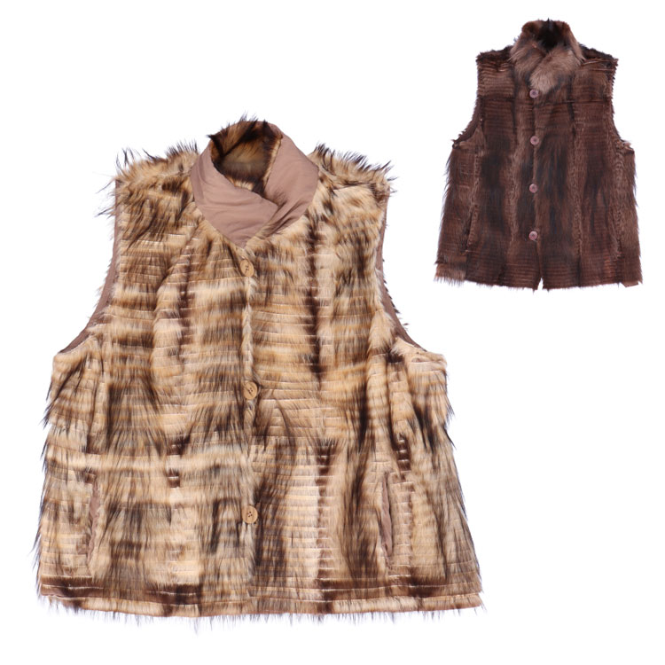 フィッチ ファー ベスト リバーシブル ジレ ベージュ ブラウン 送料無料 レディース ギフト プレゼント