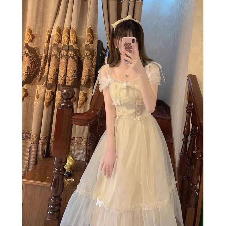 コーヒーブレイクウエストドレスミルクスウィートプリンセススカートスーパーロリータロングスカートバースデードレススカート女性