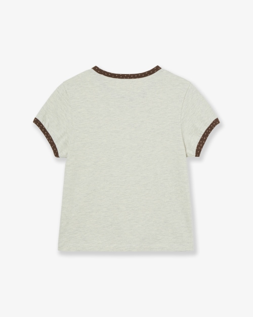 【AEAE】 MUSHROOM APPLIQUE TEE [OATMEAL] 正規品