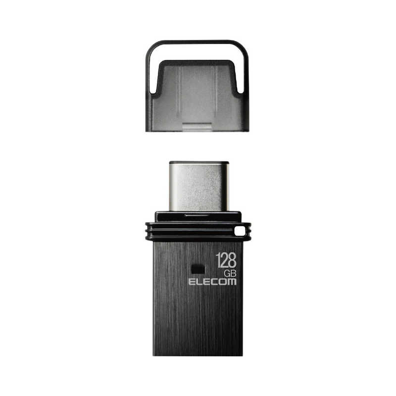 エレコム　ELECOM　USBメモリ 128GB USB3.2(Gen1)/3.1(Gen1)/3.0/2.0 2in1 キャップ式 ブラック　MF-CAU32128GBK