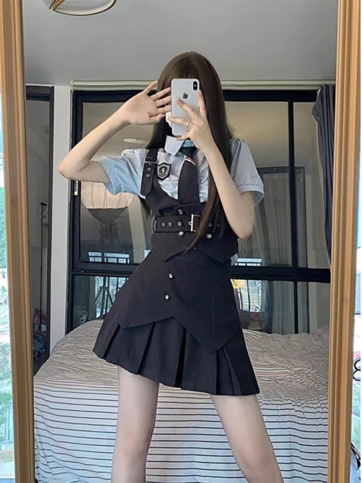 2024 新しい Jk 制服カレッジスタイルウサギ警察官ディズニードレスツーピーススーツ女性夏