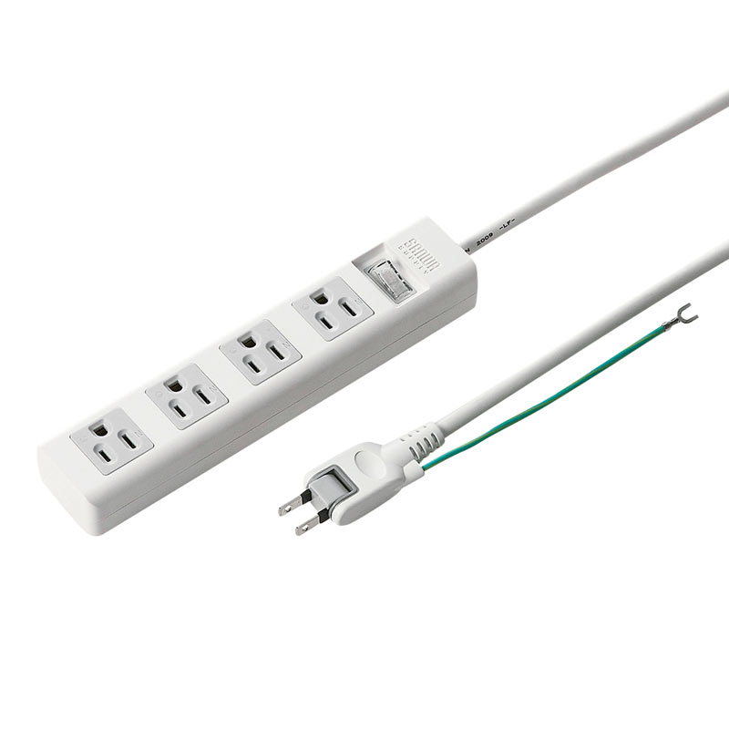 高性能雷連動タップ 3P抜け止め 7個口 2m TAP-RE10SPUN 電源タップ 