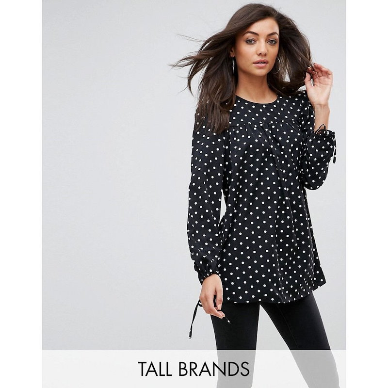 グラマラス レディース トップス【Glamorous Tall Relaxed Smock Top In Spot】White multi グラマラス レディース トップス【Glamorous Tall Relaxed Smock Top In Spot】White multi
