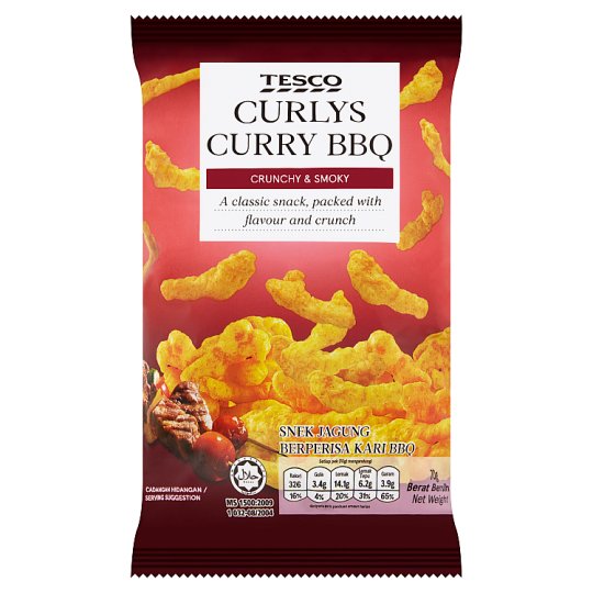 その他 Tesco Curlys Curry BBQ 70g