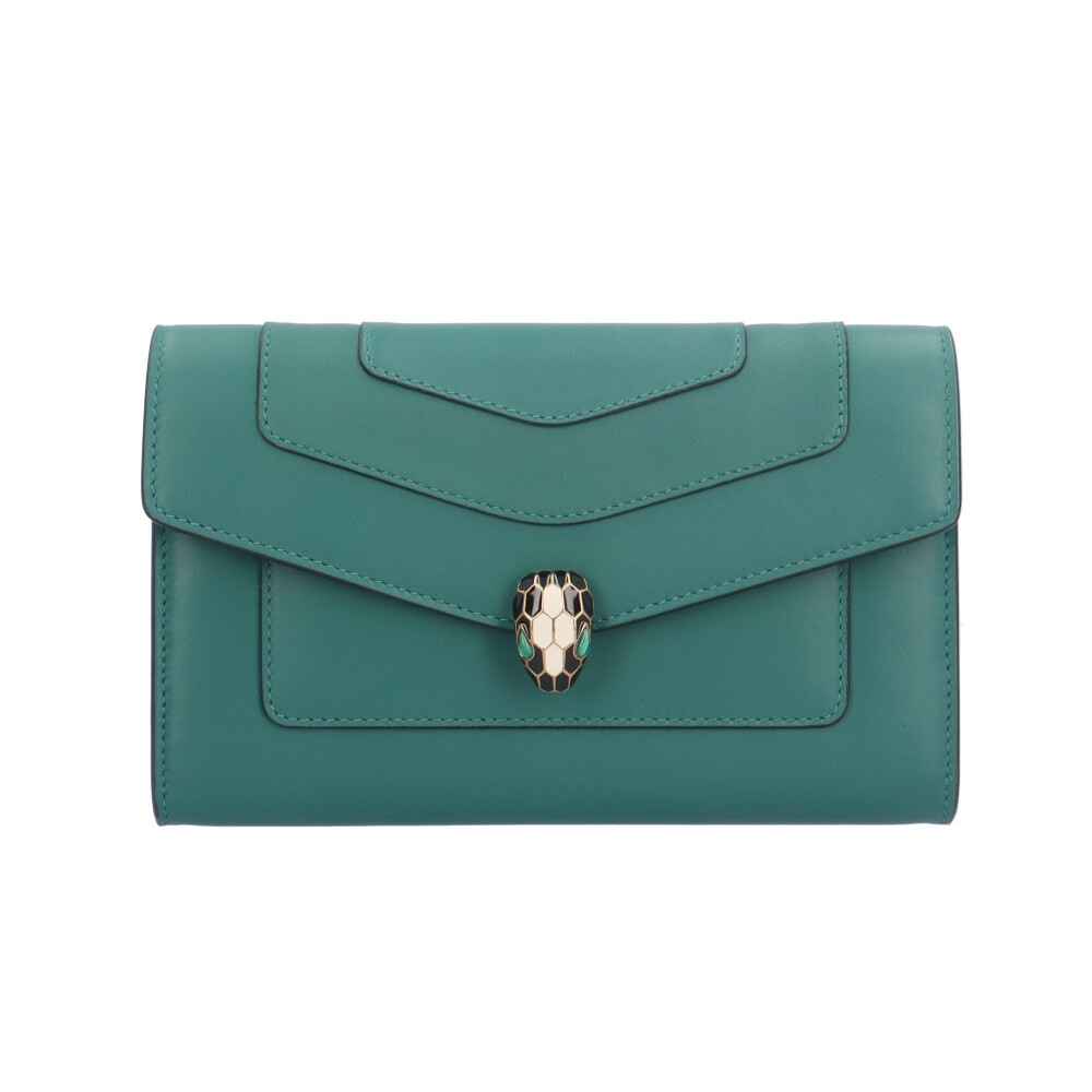 ブルガリ フォーエバー ラージウォレット セルペンティ 長財布 レザー BVLGARI 中古