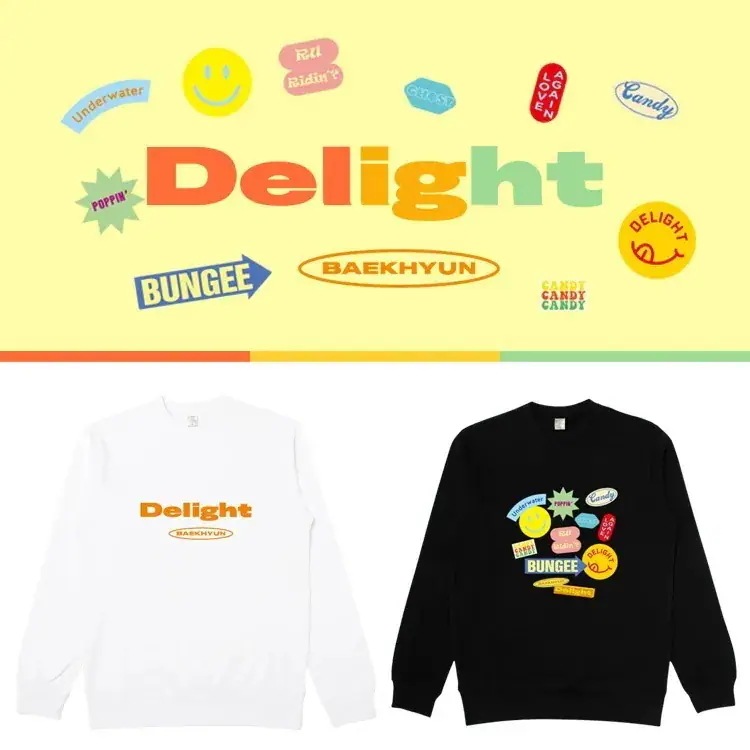 Bian Baekhyun のアルバム Delight ルーズ ラウンドネック プルオーバー スウェットシャツ男性用と女性用薄いベルベット