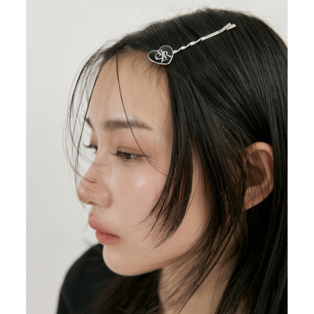 CITY BREEZE SET) ハートシンボルヘアピンセット_ブラック