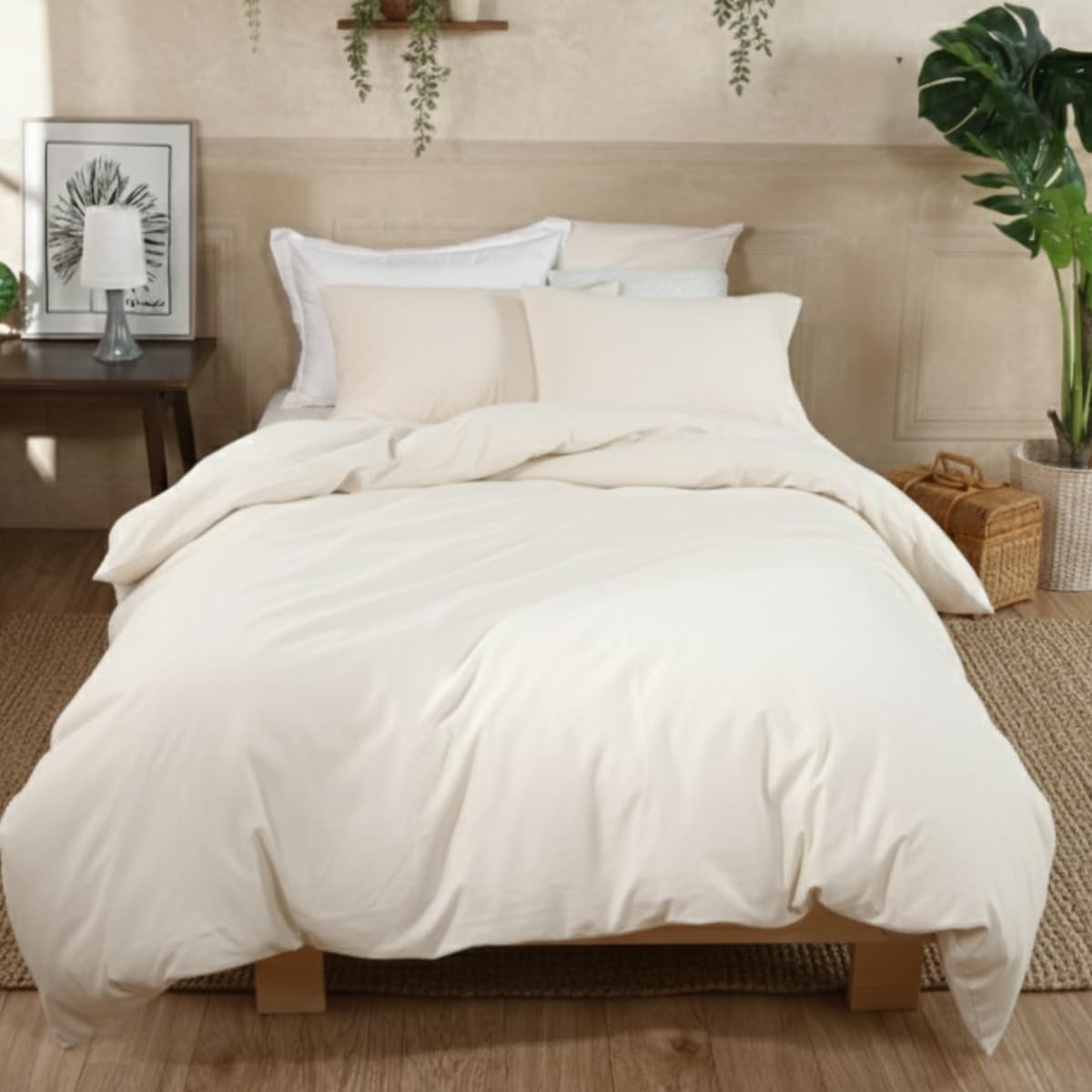 掛け布団カバー セミダブル 綿100％ 日本製 無添加 無蛍光晒 無着色 柔らかい ナチュラル 170X210cm きなり 生成り 4,656円