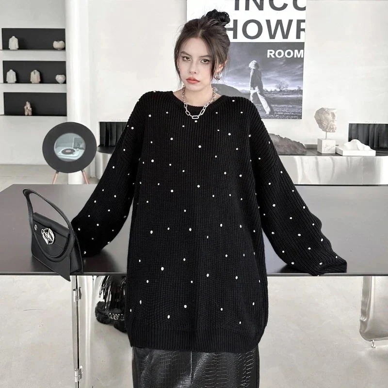 トップスニットおしゃれ オシャレベーシックニット ベーシックニッ 丸ネック ゆったり アウター なリブニット セーター リブニット トップス ラウンドネックニット