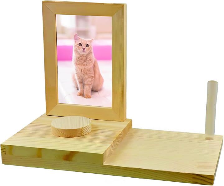 ペット 仏壇 メモリアル 木製 フォトフレーム ペット供養 愛犬 愛猫 供養台(ライトブラウン)