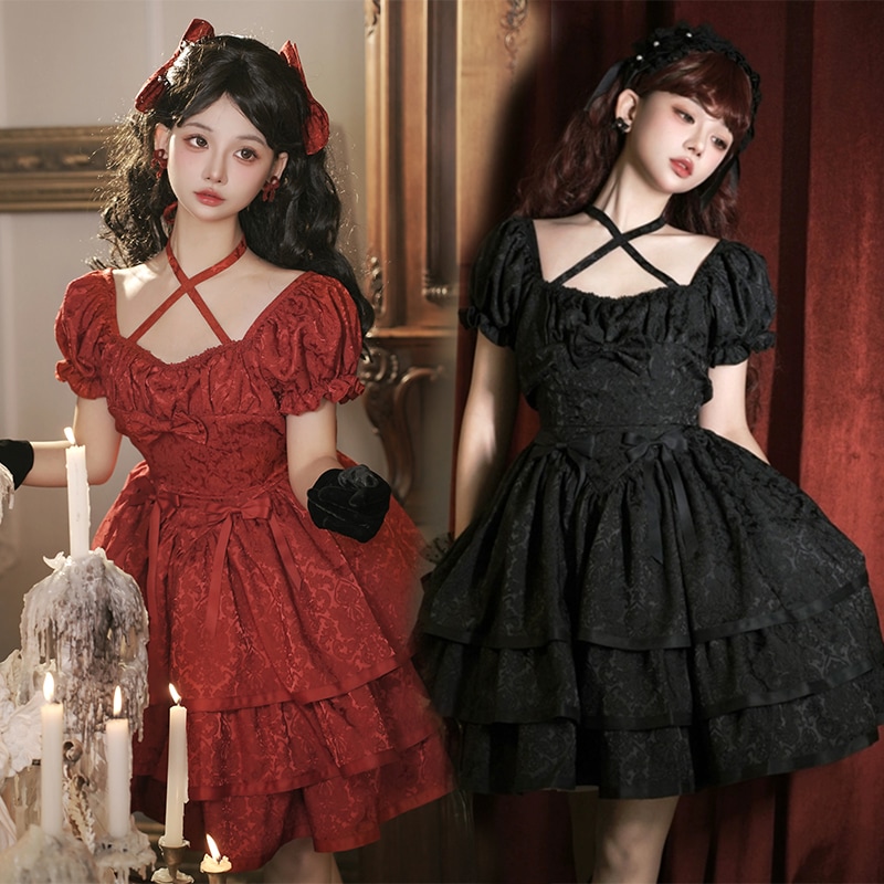 コスプレ レディース デザインロリータ洋装半袖OPワンピース夏服 ドレス ハロウイン ロリータ ワンピース