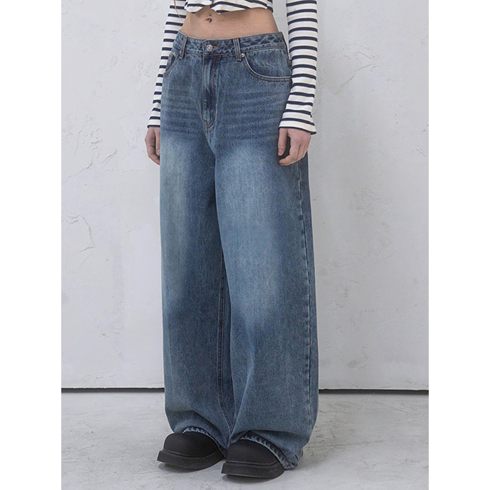 AVANDRESS ベーシックブラッシュデイリーワイドパンツライトブルー