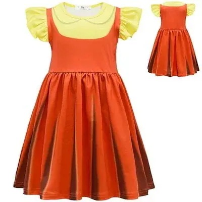 【20点セット】【急速出荷】イカゲーム服ロボットスカート子供キッズワンピースハロウインコスプレ服スカートクリスマス服 キャラクター服