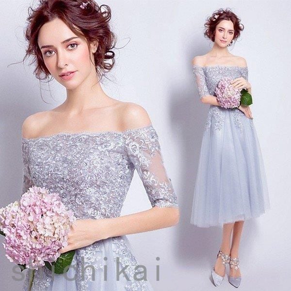 編み上げ THOM 結婚式 ドレス 二次会ドレス 同窓会 パーティドレス ホワイトデー WILLS ワンピース 二次会ドレス お呼ばれ ウエディングドレス パーティードレス 袖あり 大きいサイズ 9,353円