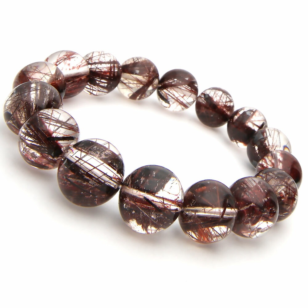 「1点もの 現品」 レッドルチルクォーツ ルチルクォーツ ブレスレット 13mm パワーストーン ブレスレット メンズ レディース 天然石 数珠 ルチル ゴールドルチル アクセサリ hh000066