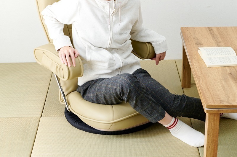 座椅子 ハイバック リクライニングチェア 回転 肘掛 コンパクト レザー おしゃれ