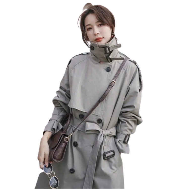 超人気 女性服 春秋 中長 トレンチコート エレガント 着痩 カジュアル 体型カバー コート 4,838円