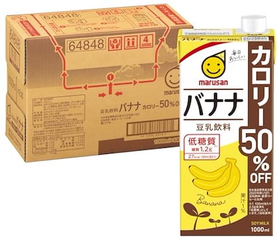 他サイト： マルサン 豆乳飲料バナナ カロリー50%オフ 1L×6本の商品画像