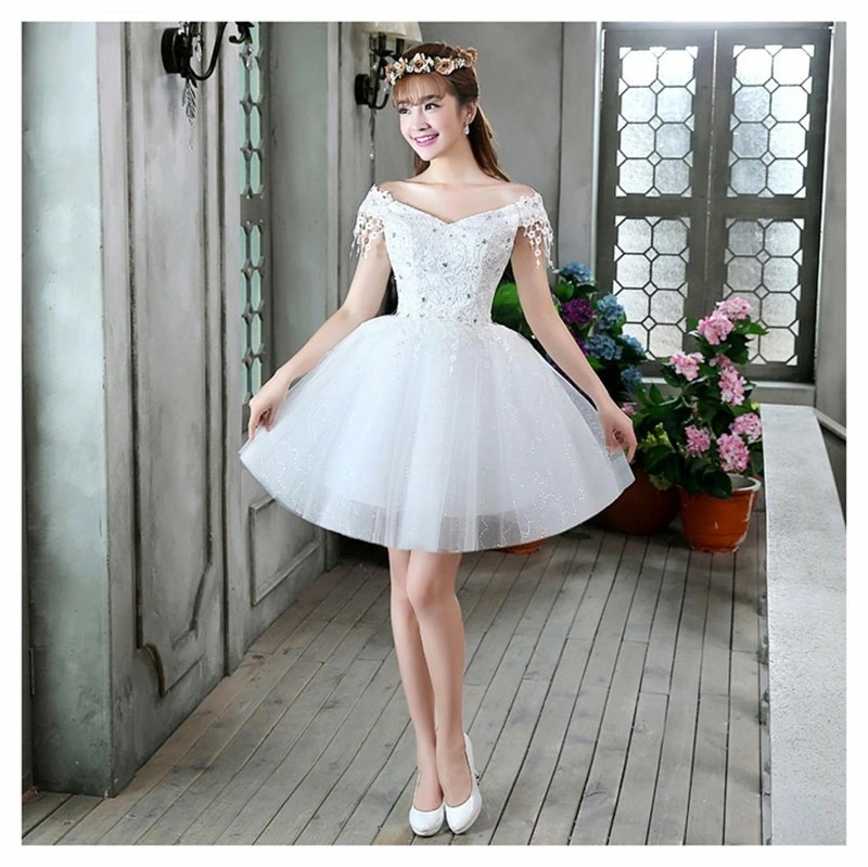 新品は時間限定で買い占めるウエディングドレス 結婚式 ミニドレス 花嫁 ドレス ショートドレス ブライダル ウェディングドレス 二次会 エンパイア カラードレス パーティードレス 大きいサイズ 小きい