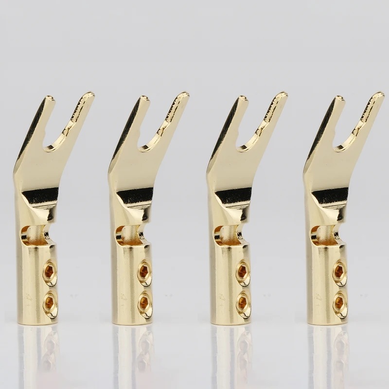 HIFE-金メッキのバナナネブライドコネクタ,8個,純粋な銅メッキ,フォーク,スピーカーコネクタ 5,461円