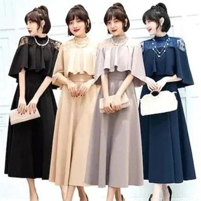 【急速出荷!】ドレス 結婚式 お呼ばれ パーディー ミモレ丈 パーティードレス レースドレス ワンピース おしゃれ フォーマル 二次会 パーティー お呼ばれ 演奏会 成人式