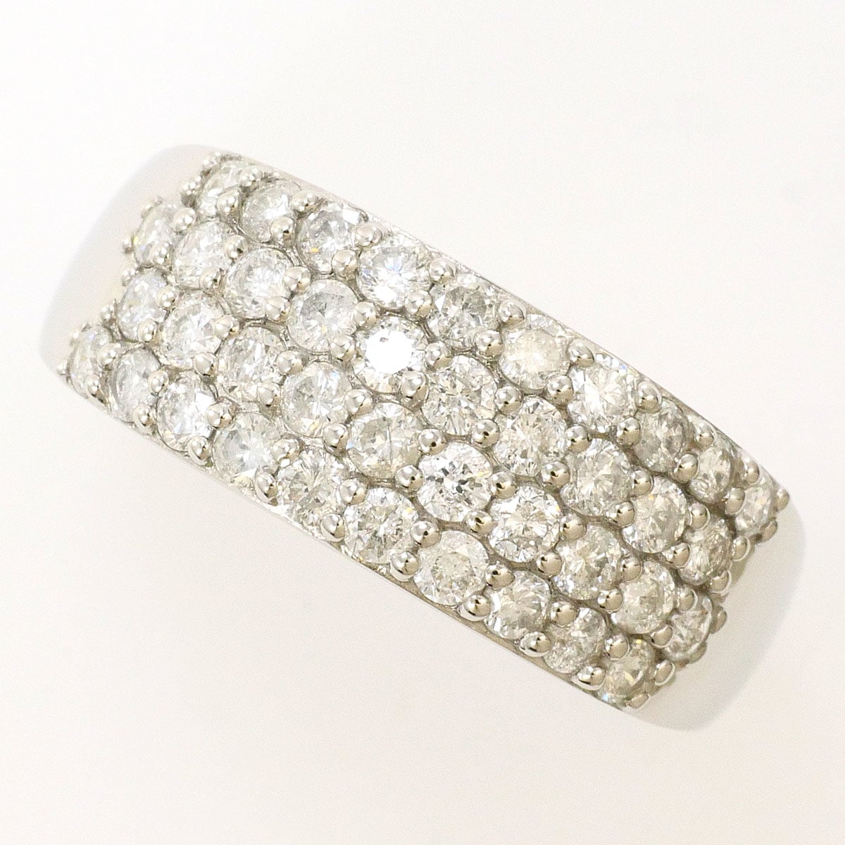 PT900 プラチナ リング・指輪 15号 ダイヤモンド 1.00ct カード鑑別書 総重量約4.7g 中古
