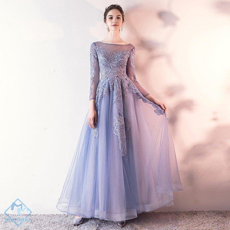 カラードレス 安い ロングドレス 演奏会 カクテルドレス 長袖 結婚式 イブニングドレス 二次会 フ