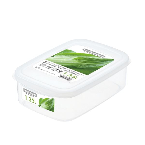 (まとめ) フードストッカー 保存容器 約幅14cm LL 60個セット 角型 銀イオンAg+ 電子レンジ対応 取っ手付き フードケース