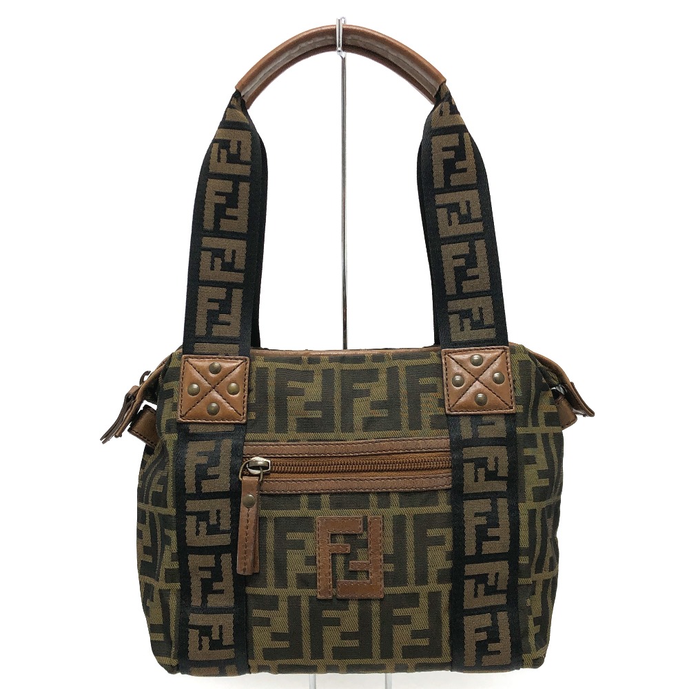 ハンドバッグ 7VS078 FFロゴ ズッカ カバン トートバッグ 肩掛け ナイロンキャンバス キャンバス ブラウン