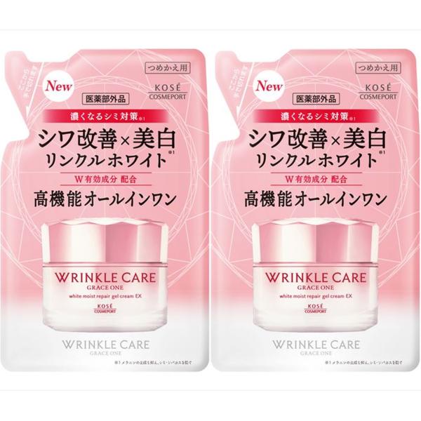 コーセーコスメポート グレイス ワン リンクルケア ホワイト モイストジェルクリーム EX 詰め替え用 90g 2個セット