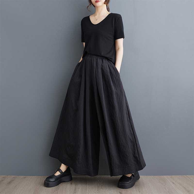 「ファットガール」 2024夏今週の割引は 25% オフです新品 大きいサイズ キュロットスカート ワイドパンツ ゆったり 体型カバー レディース ロングパンツ