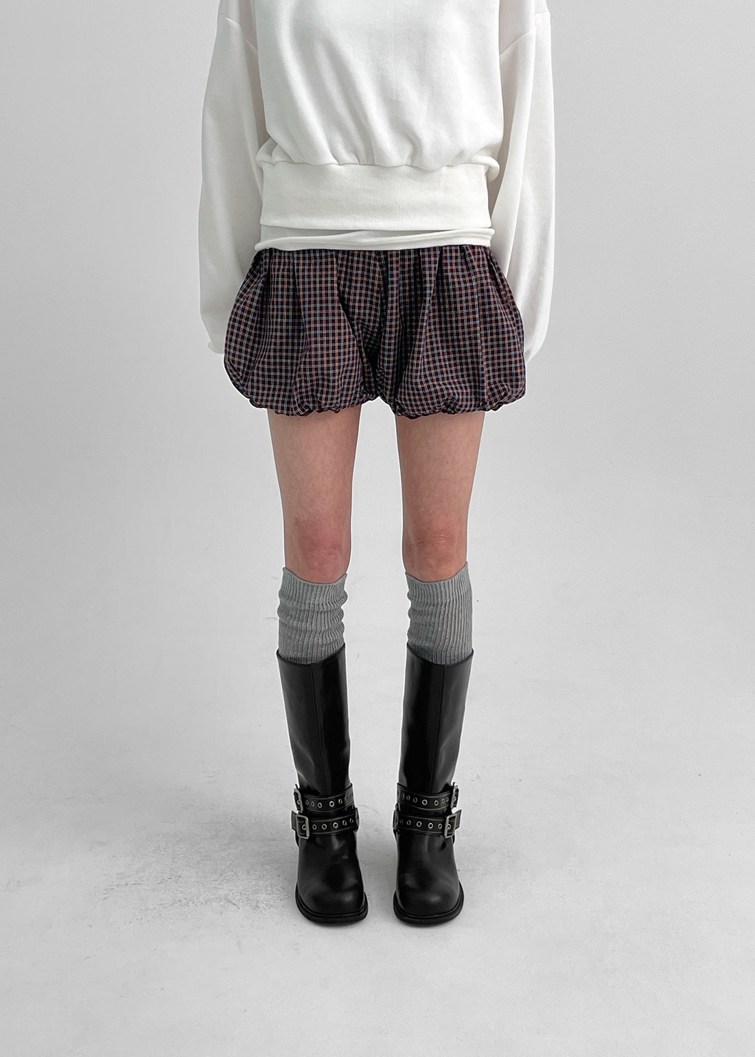 ストロチェックバルーンショートパンツ