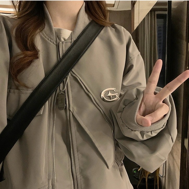 2024 秋 韓国 かわいい レディース フード付き アウター ブルゾン お出かけ 長袖セクシーシルエットトップスサイド冬カジュアルファッション系サイズお出かけフル丈トラック