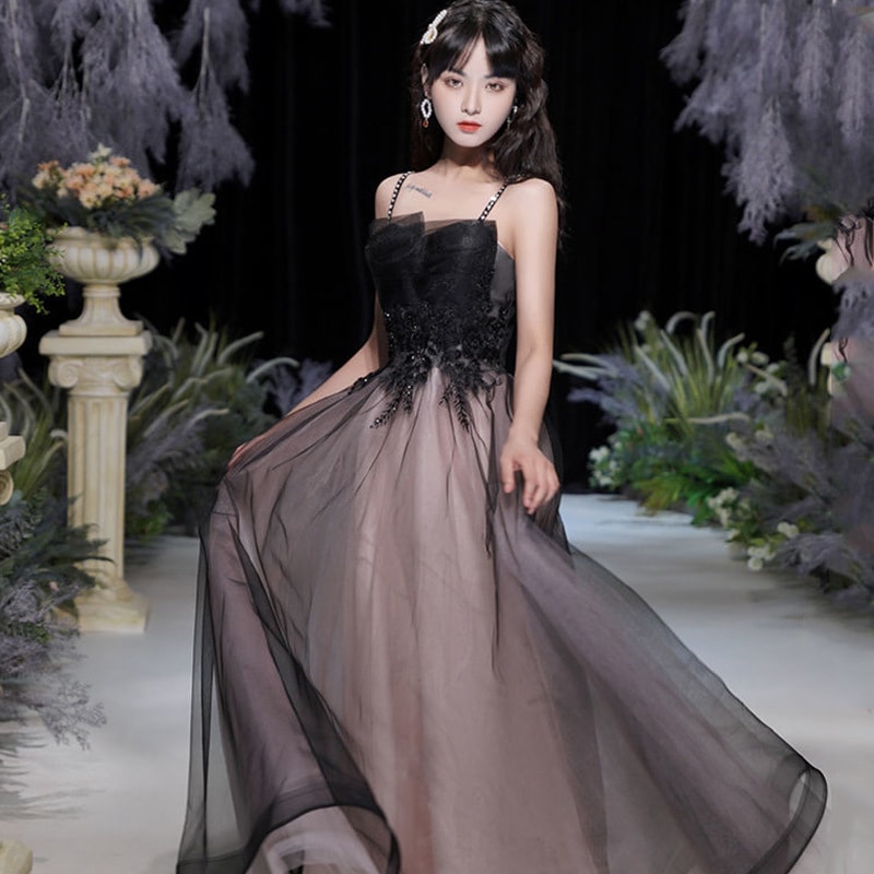 2024 新しい宴会スリングイブニングドレス気質ホストプリンセス誕生日宴会春チュチュスカート