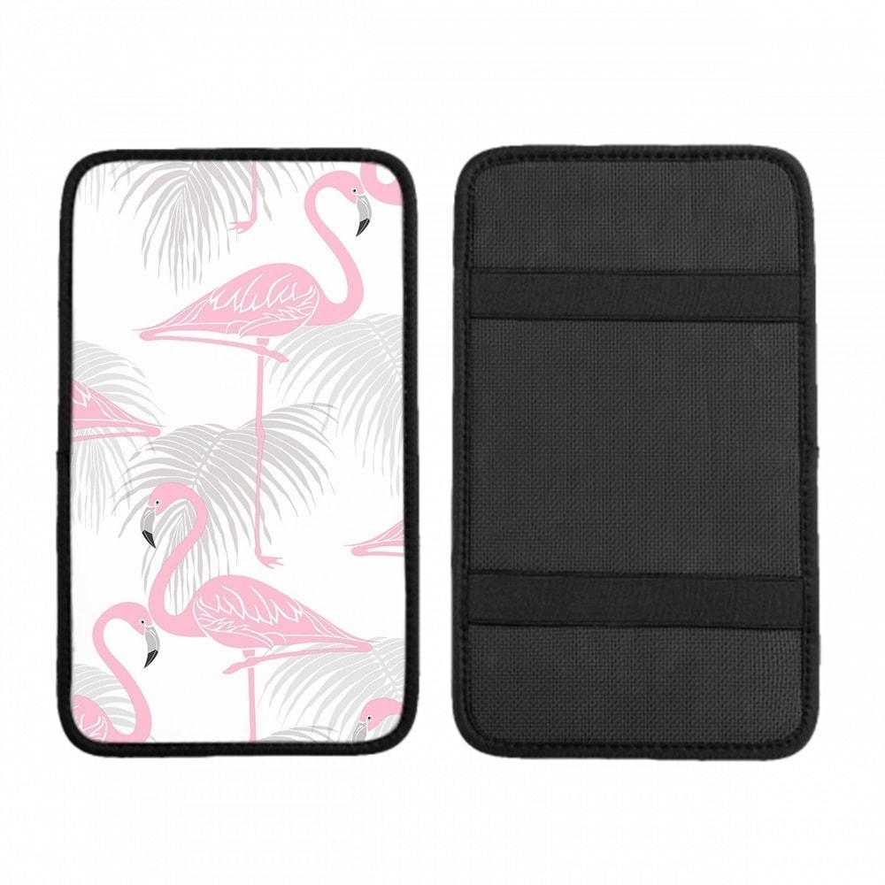 車の手すりボックスクッション ピンク-フラミンゴ-印刷 ほこりや傷から耐久性と通気性