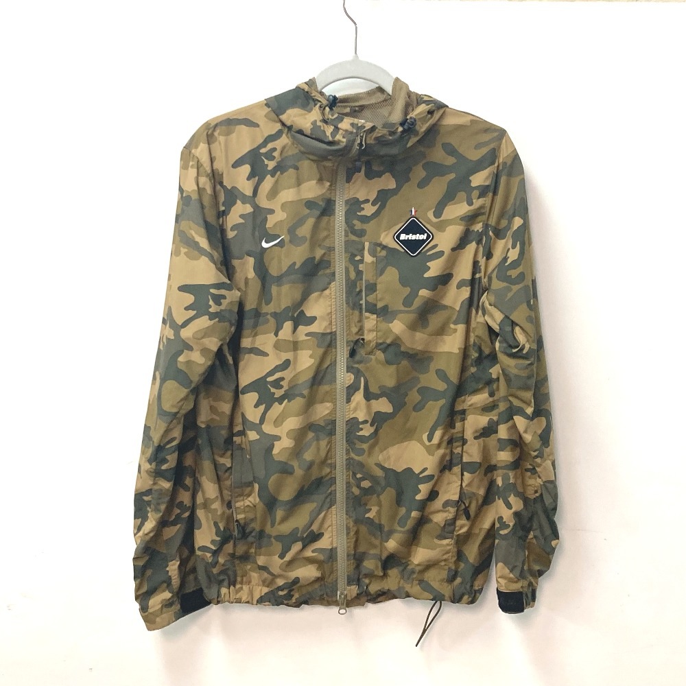 F.C.R.B. エフシーアールビー ジャケット 迷彩 カモフラ NIKE ナイキコラボ ジップアップ パーカー アウター 長袖 フード有り アパレル アウター ポリエステル ブラウン