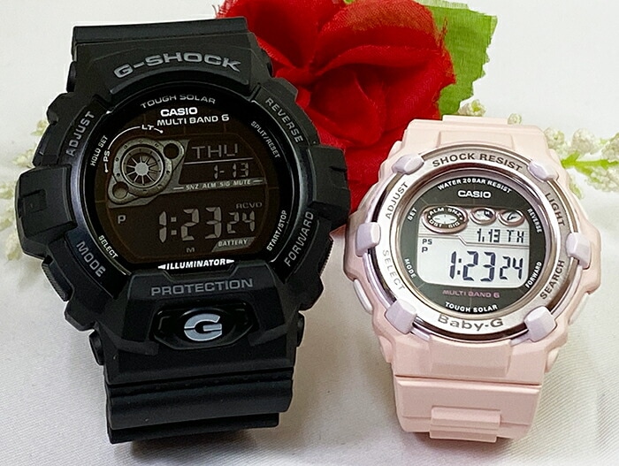 恋人たちのGショック ペアウオッチgショック 人気 婚約　夫婦 高級　クリスマス プレゼント おすすめ G-SHOCK BABY-G カシオ 2本セット GW-8900A-1JF BGR-30 29,315円