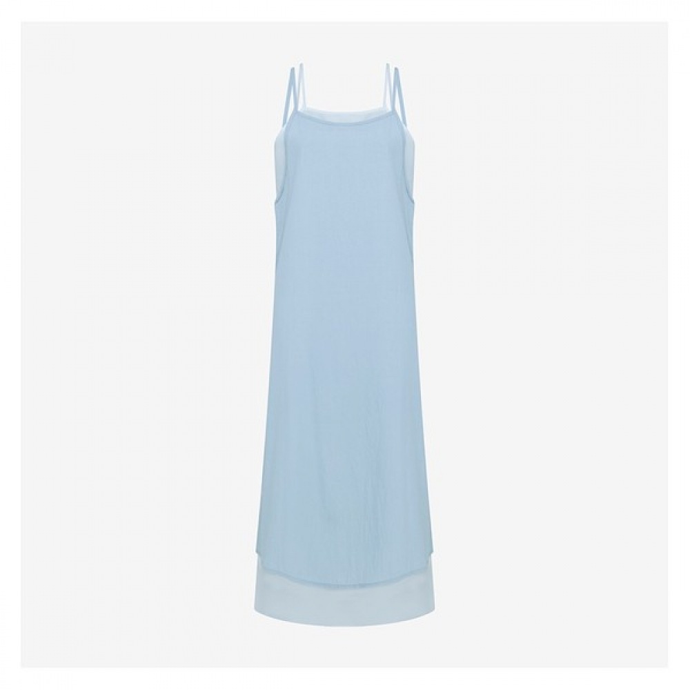 [イザベイ] サイドリボンレイヤードビスチェワンピースセット (VKOAE1546)