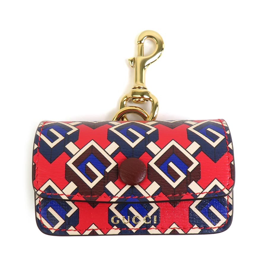グッチ GUCCI エチケットバッグ ホルダー レザー レッド/マルチカラー ゴールド ユニセックス 692957 e59299j
