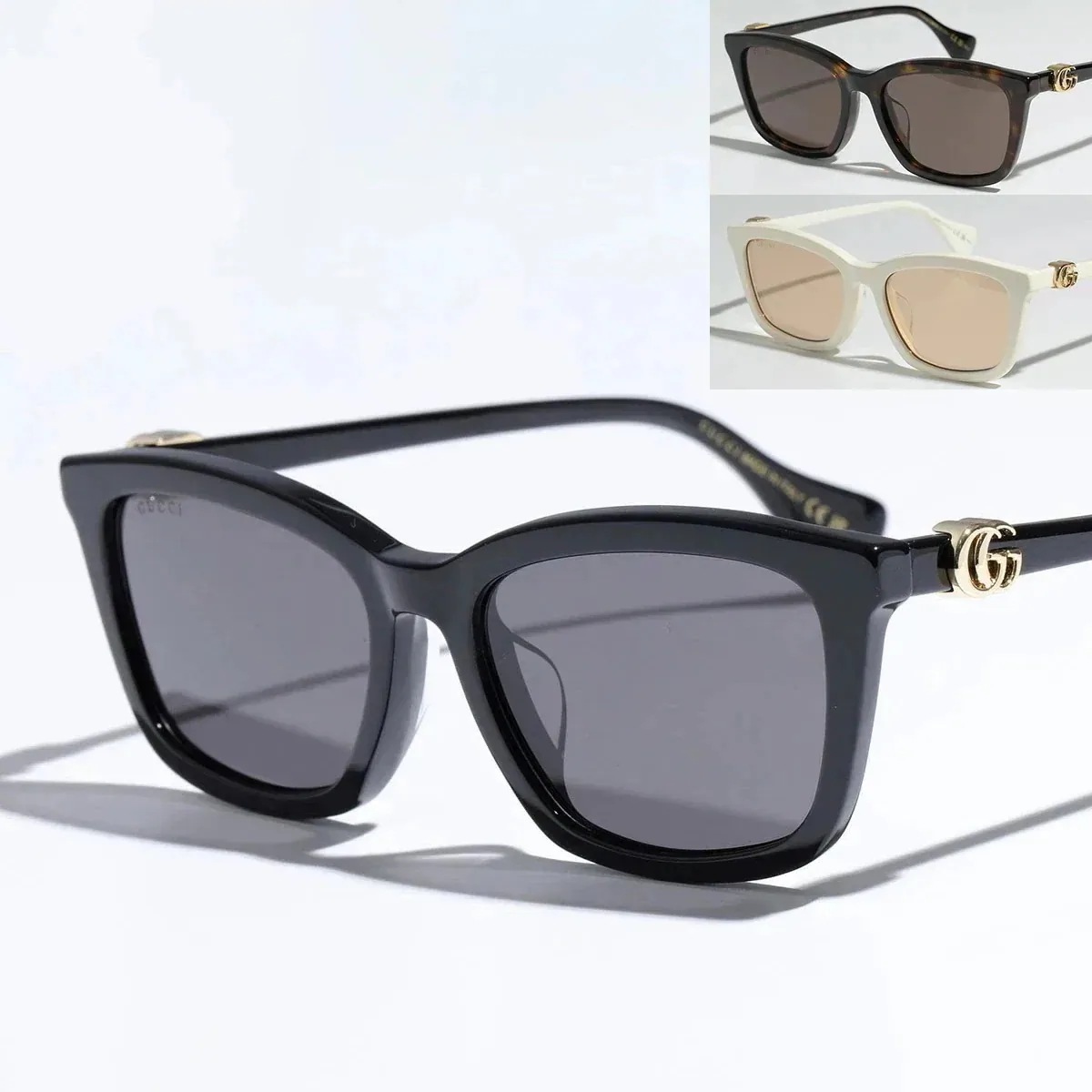 GUCCI グッチ サングラス GG1596SK レディース スクエア型 アジアンフィット メガネ 眼鏡 ロゴ カラー3色